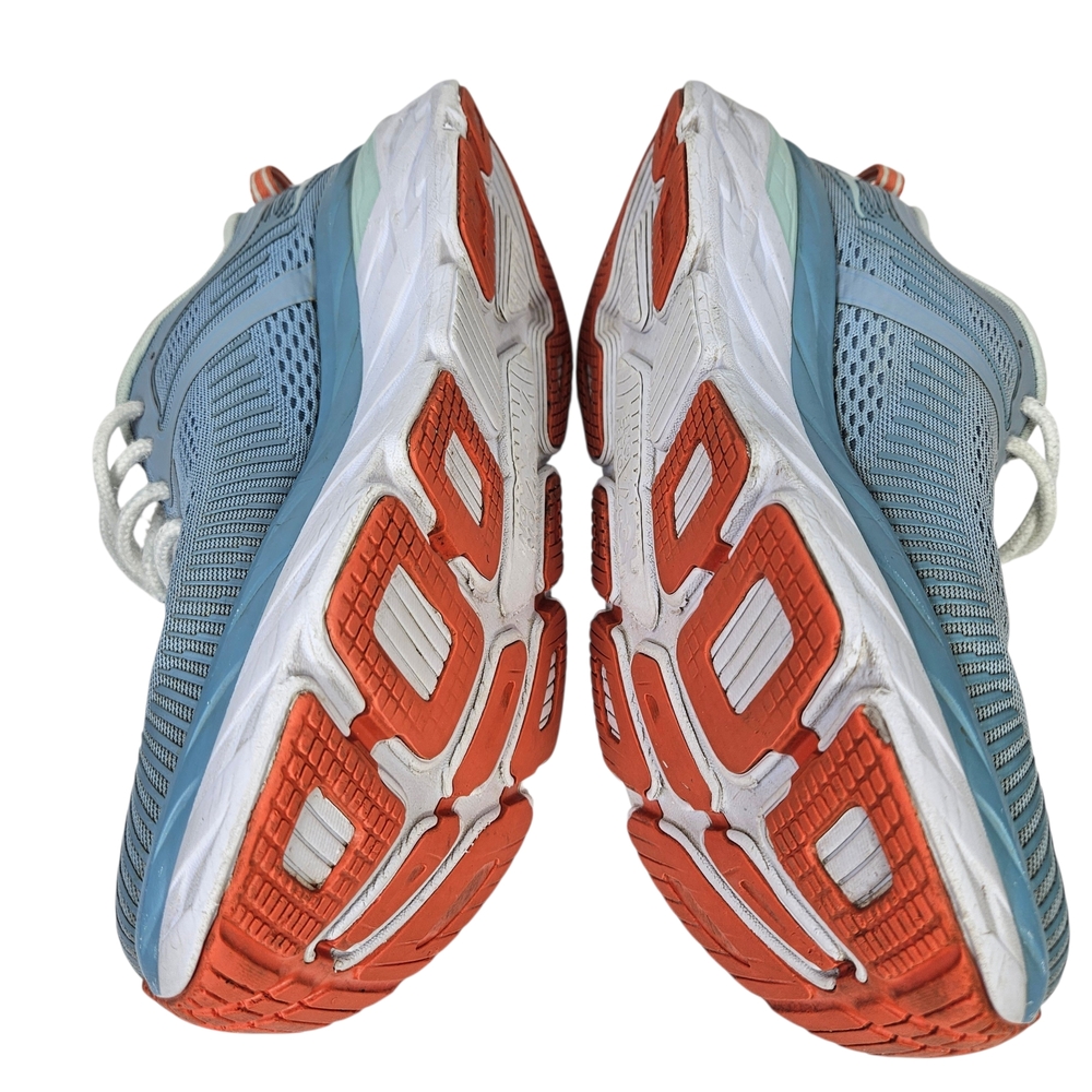Hoka Women's Light Blue and White Bondi 7 Running Shoes - Picture 7 of 9